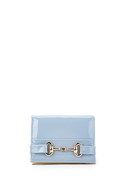 minebag Portofel de dama model ZC146 din piele lacuita Baby Blue - cu catarama