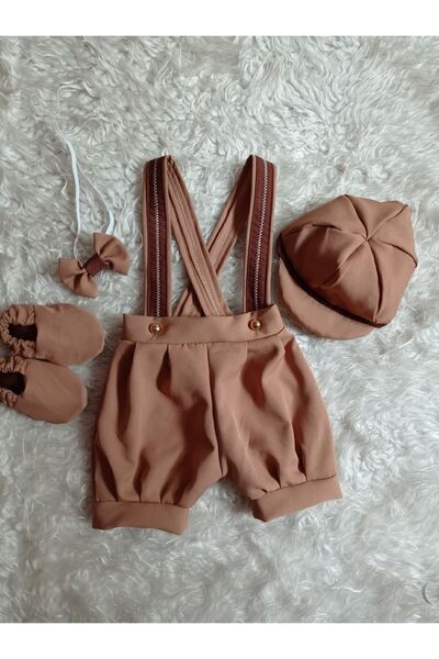 AgTasarım Taba Rengi Doğum Günü Konsept Salopet Takım