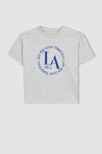 DeFacto Tricou cu mânecă scurtă imprimat pentru fetiță - Relax Fit A1284a823sm