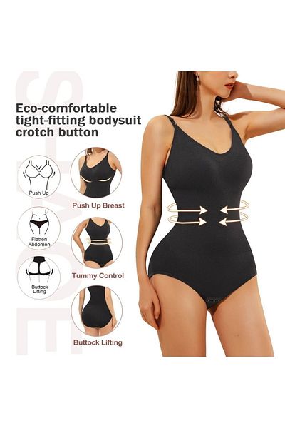 Esbersi Adjustable Strap Bottom Hooked Slimming Regional Gathering Bodysuit Corset