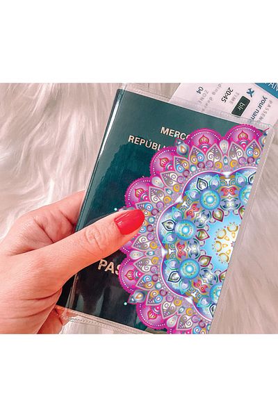 Tatilcim HollyMandala - Clear PVC Printed Pocket Case Cover Compatible with All Countries Passports