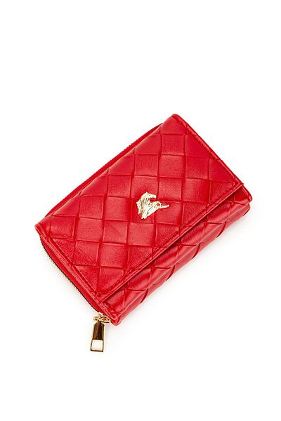 minebag ZC140 Model Red Diamond Patterned Women's Wallet