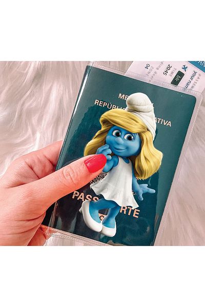 Cekuonline Imprimat PVC transparent - Husa pentru pașaport cu buzunare, compatibilă cu toate pașapoartele de țară - Şirine