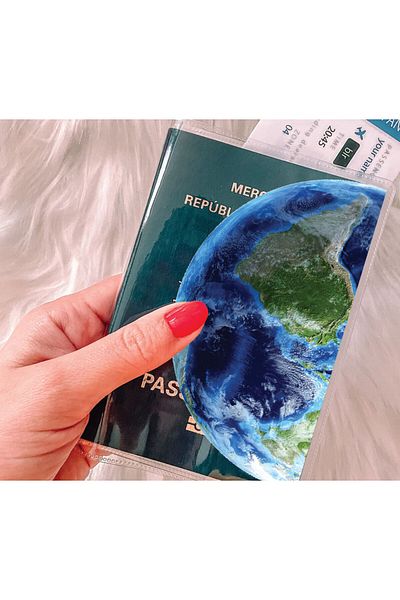 Cekuonline Transparent PVC Passport Cover with Duzük Pocket and Print - All Country Compatible