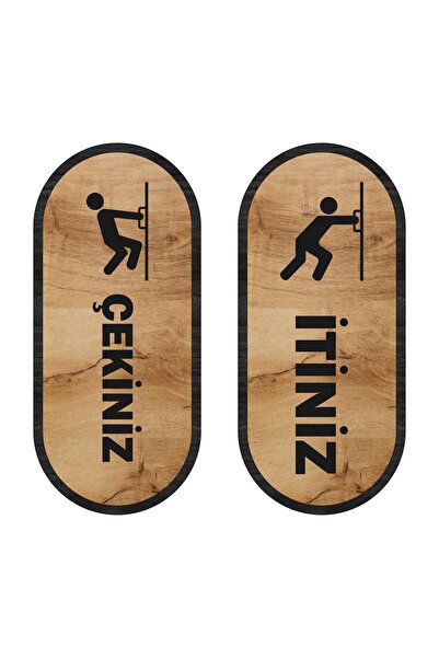 Aldebaran Reklam دفع أفقي تركي - سحب سلسلة علامة تحذيرية باللون الأسود والبني