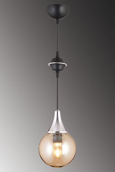 SONSUZ AYDINLATMA&AVİZE Black Single Honey Glop Top Glass Chrome Downward Facing Luxury Modern Chandelier