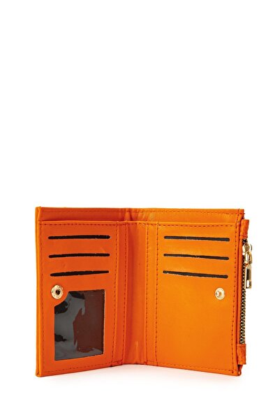 minebag ZC153 Model Orange Faux Leather Women's Wallet - With Compartment