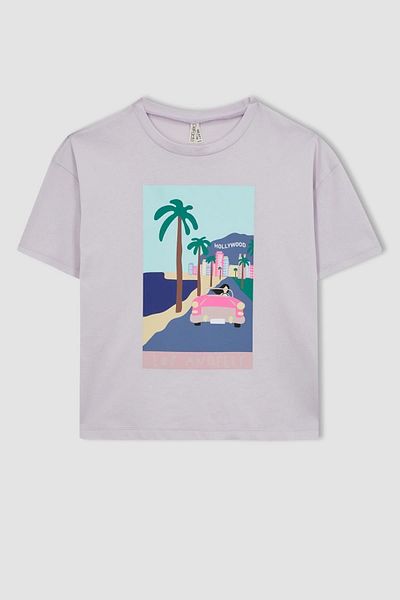 DeFacto Dívčí oversize fit tričko s krátkým rukávem A1780a823hs