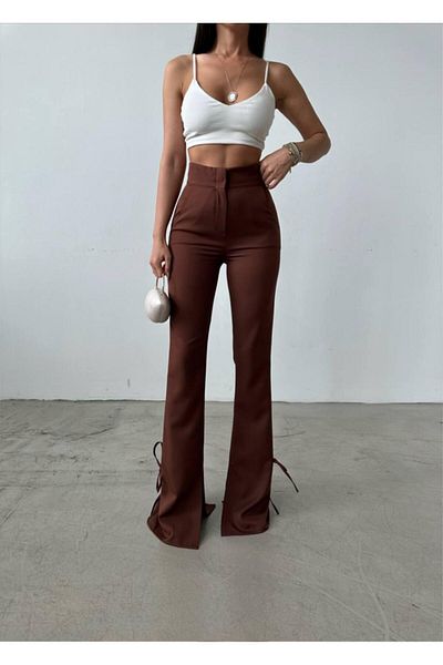 Gallogi Atlas Maxi Trousers with Spanish Leg and Ribbon Detail