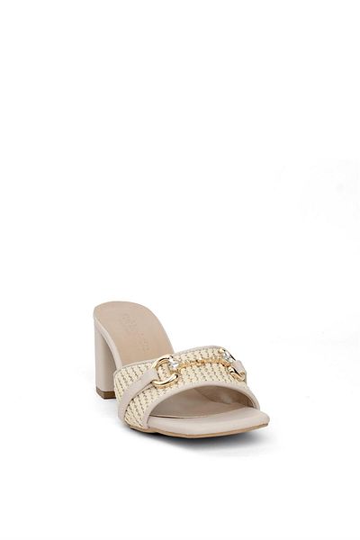 MİSS PARK MODA Miss Park Moda - Women's Heeled Slippers PM09 K875 - Nude