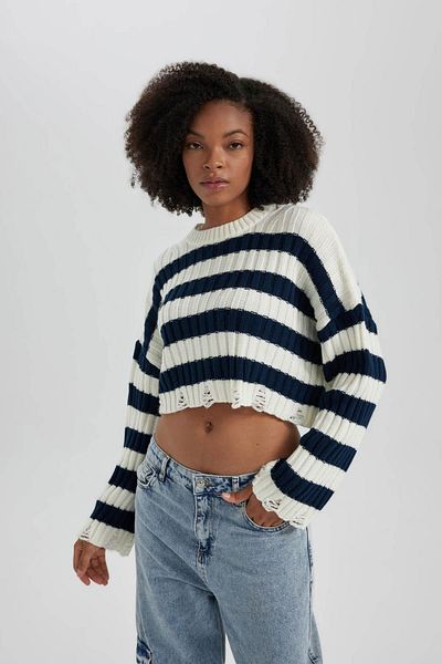 DeFacto Pletený svetr Regular Fit Crew Neck A8152Ax23Wn