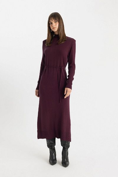DeFacto Maxi-Strickkleid mit normaler Passform und halbem Rollkragen A9807ax24wn