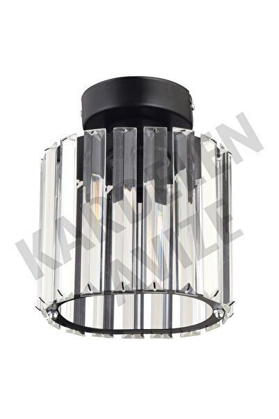 Genel Markalar Siyah Plafonyer Kristal  Taşlı Aşağı Bakan Lüks Avize