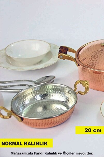KAVELE 20 Cm Dövme Bakır Sahan Yumurta Tava Kuymak Menemen Tava 20 Cm