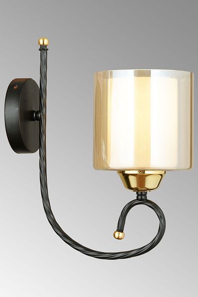 SONSUZ AYDINLATMA&AVİZE Black Azra Double Glass Upward Facing Modern Sconce
