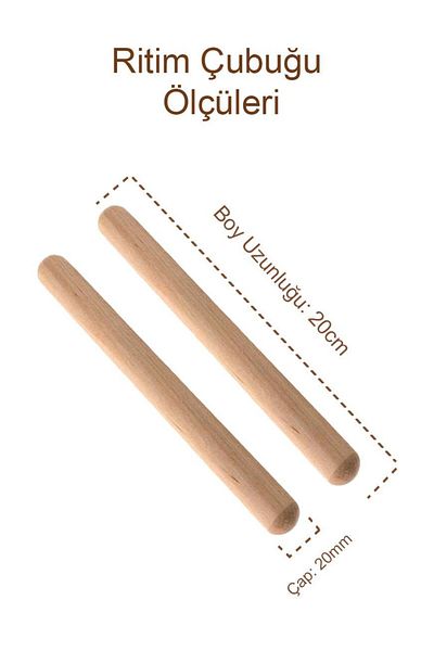Midex Orf-bt-55 Wooden Maple Tree Rhythm Stick - 2 Pieces (PAIR)