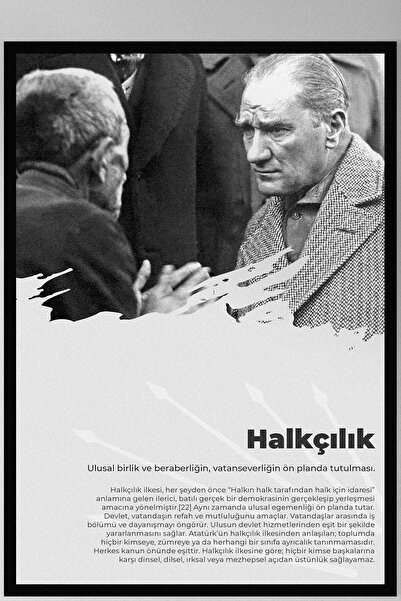 ÖZCANLAR ÇERÇEVE Çerçevesiz Çerçeve Görünümlü Atatürk Fotoğrafları 6 Parça Atatürk İnkilap Serisi Mdf Baskı