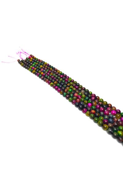 Yüksel Boncuk 8 mm Colorful Natural Stone Tiger Eye String