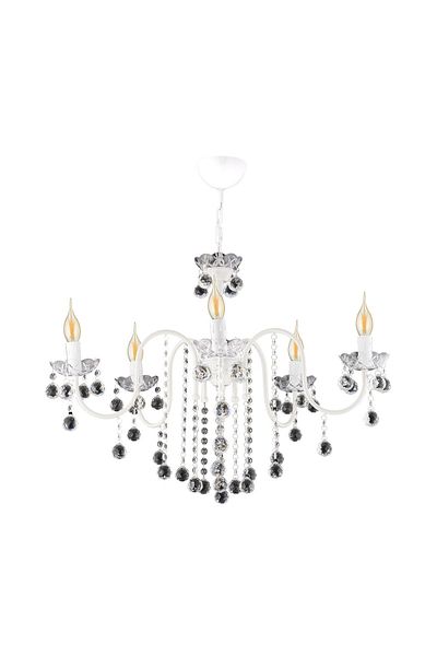 SONSUZ AYDINLATMA&AVİZE Palm Tree 5-Piece White Crystal Stone Upward Facing Luxury Chandelier