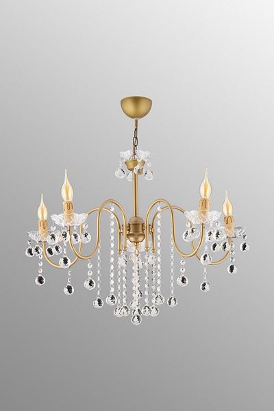 SONSUZ AYDINLATMA&AVİZE Palm Tree 4-Piece Antique Crystal Stone Upward Facing Luxury Chandelier
