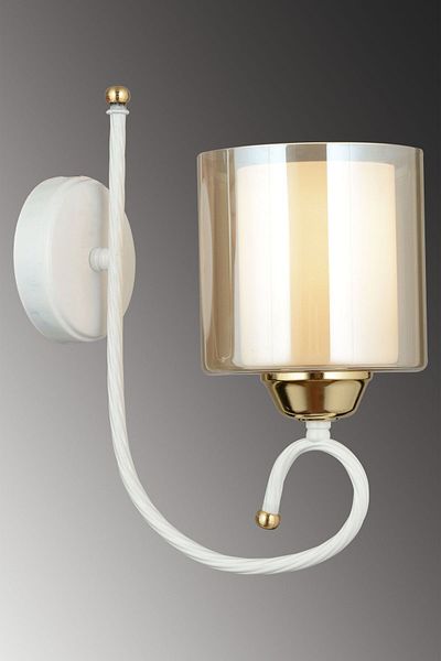 SONSUZ AYDINLATMA&AVİZE White Azra Double Glass Upward Facing Modern Sconce