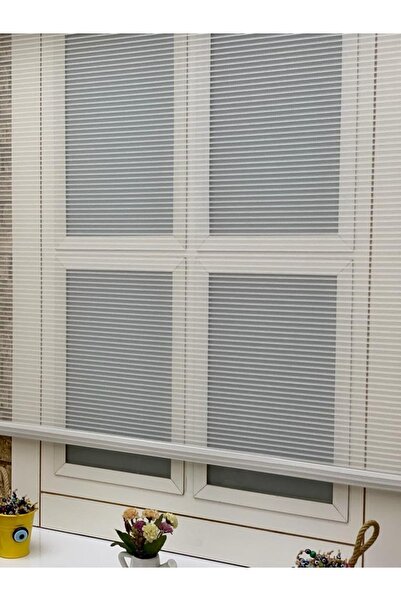 YAZAR HOME Yeni Sezon Çift Mekanizmalı Zincir Desenli Tül Stor Perde