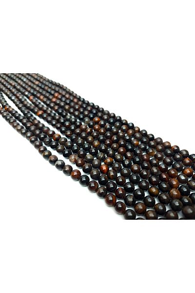 Yüksel Boncuk Σειρά Tiger Eye με Κόκκινη Φυσική Πέτρα 8 mm