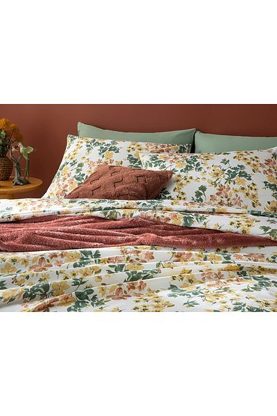 English Home Terracotta Romantic Ivy Single Easy-Iron Duvet Cover Set
