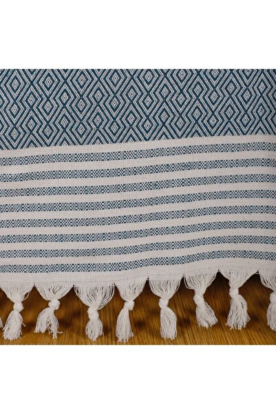 Bumedo Buldan Işi Pamuklu Koltuk Örtüsü 170x210 Cm Kaliteli Koltuk Şalı Çekyat Kanepe Örtüsü - Petrol