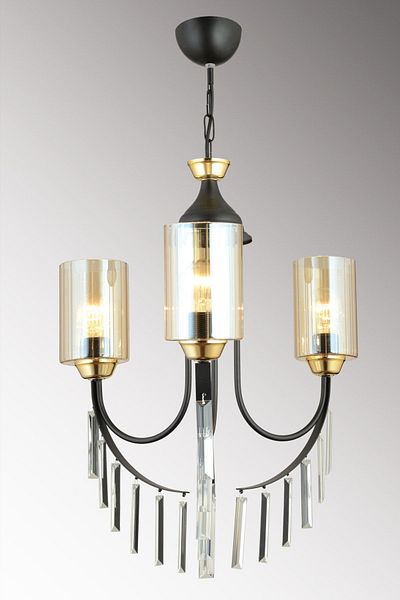 SONSUZ AYDINLATMA&AVİZE Black Waterfall 3-Plus Pipe Glass Luxury Upward Facing Crystal Stone Chandelier