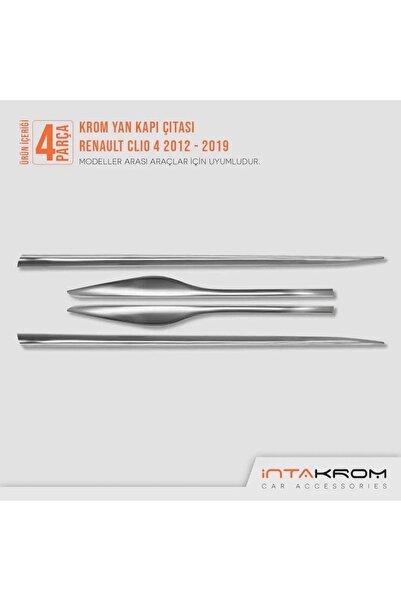 İntachrom Renault Clio 4 Krom Yan Kapı Çıtası 4 Parça 2012-2019 - Hb-sw