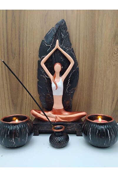 Damla Hediyelik Yoga Yapan Kız Tütsülük Ve Mumluk Dhyykçatlatma