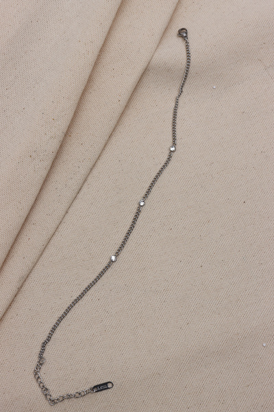 Süspüs Accessories 316L Steel Silver Color Anklet - Stone Detailed