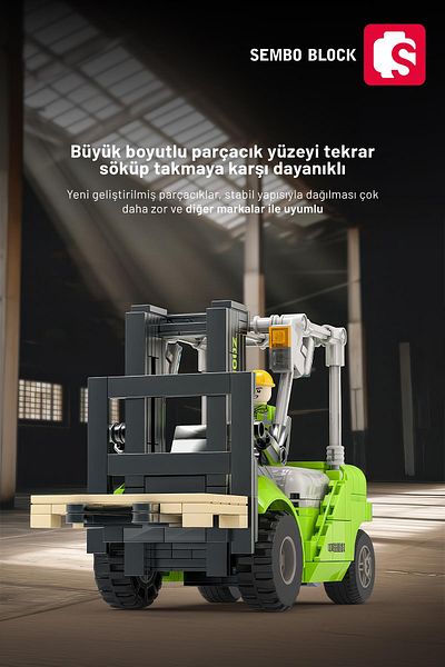 Sembo Block رافعة شوكية مرخصة من Zoomlion مكونة من 646 قطعة - مكعبات بناء متوافقة مع Lego ( 705118 )