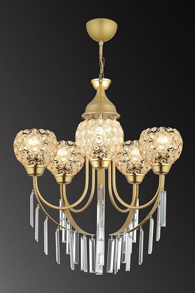 SONSUZ AYDINLATMA&AVİZE Antique Waterfall 5-Piece Optigon Head Luxury Up-Facing Crystal Stone Chandelier