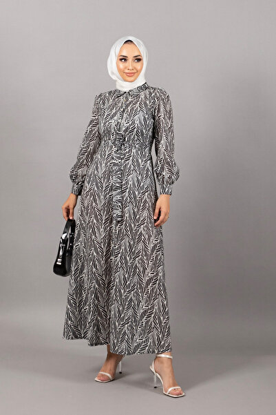 Stilife Nina Keten Elbise Siyah