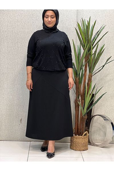 Butik büyük beden Lycra Bell Skirt - Comfortable and Flexible