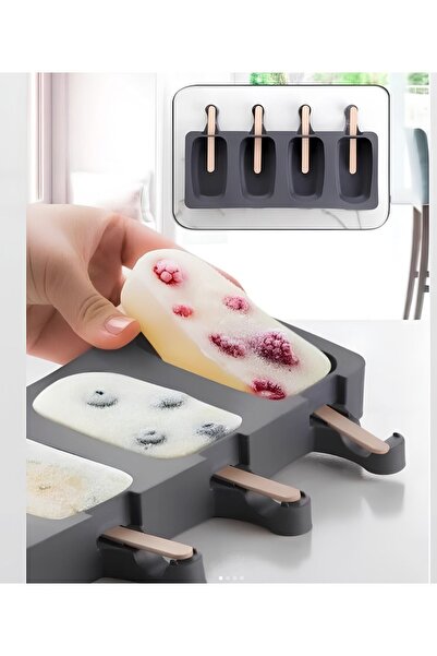 Birdoludukkan قالب آيس كريم صغير من السيليكون - مجموعة من 4 قطع