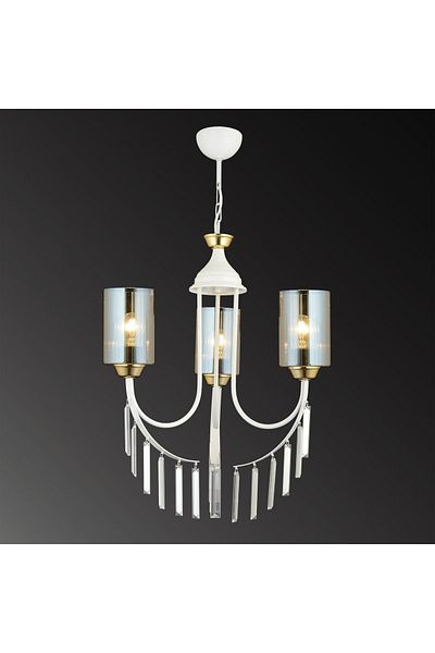 SONSUZ AYDINLATMA&AVİZE White Waterfall 3-Plus Pipe Glass Luxury Up-Facing Crystal Stone Chandelier