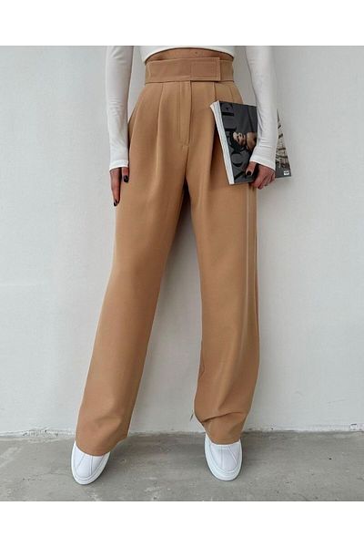 Noa Noa HIRAZ Damen-Plaszo-Hose mit hoher Taille und Klettverschluss