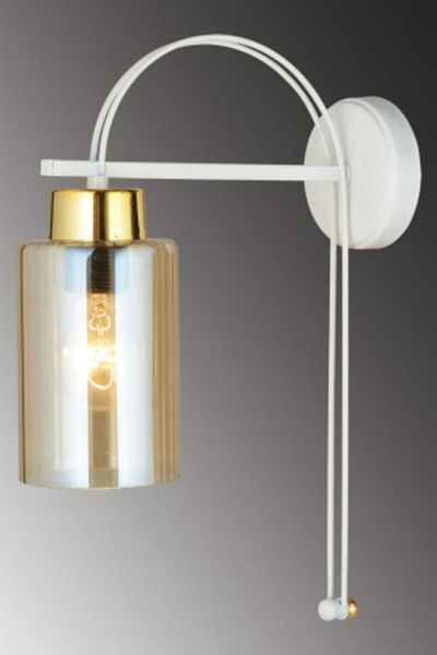 SONSUZ AYDINLATMA&AVİZE White Çağla Cylinder Glass Downward Facing Modern Sconce