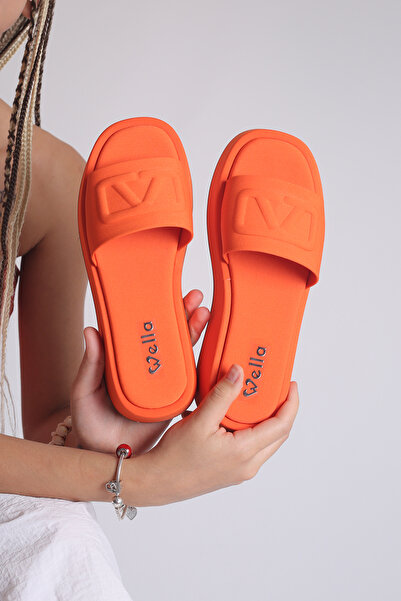 ELİT SHOES Saten Yapılı Kabartma Detaylı Wella Anatomik Kadın Terlik