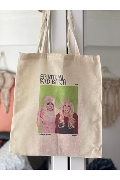 redame RupaulSpiritualBadBitchTrixie &KatyaUnhhh Y2kRetroUnisex Cloth BagToteBag