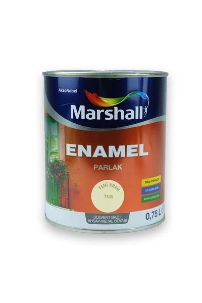 Marshall Enamel Parlak Ahşap Metal Boyası Krem 0,75 L