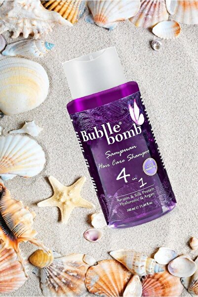 BUBBLEBOMB 4 In 1 Hair Tuzsuz Şampuan Sls-sles Paraben Içermez Argan Keratin Ipek Proteini Ve Hyaluronic 340ml