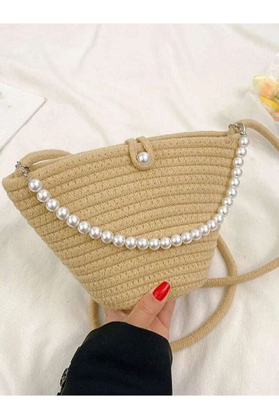 Katusa Γυναικεία τσάντα ώμου Milk Coffee Pearl Design