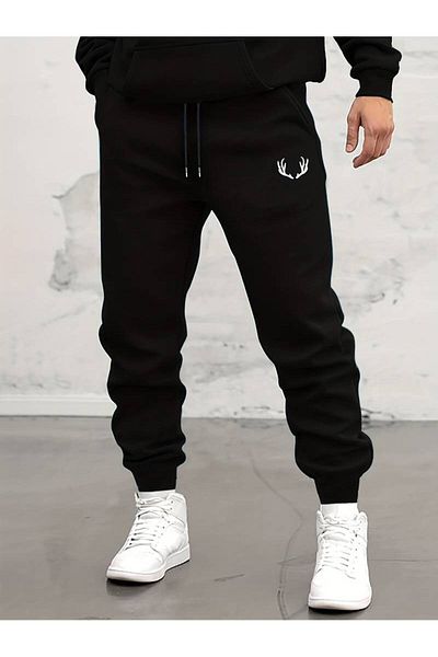 AMMA Παντελόνι φούτερ Unisex με στάμπα Horn - Ελαστικά πόδια