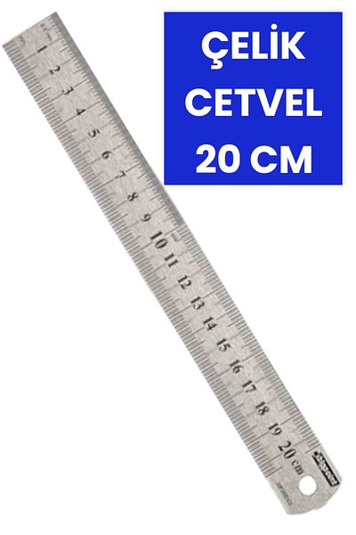 SEYFİKİRTASİYE 20 CM Stainless Steel Ruler Meter