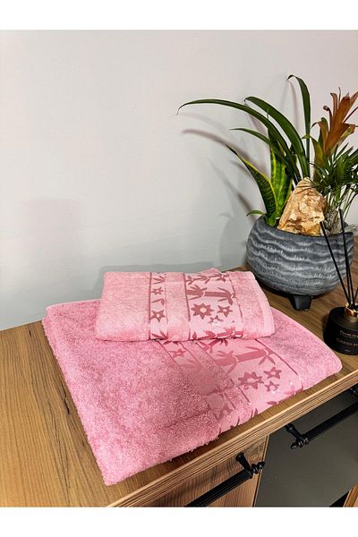 üntaş Σετ πετσετών μπάνιου και κεφαλιού 100% Bamboo 1 Piece - 90x150 και 50x90