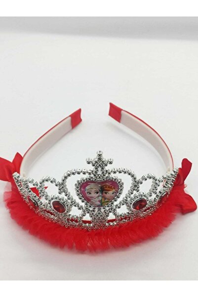 elsalı Çocuk Taç Elsa Anna Frozen Kırmızı Prenses